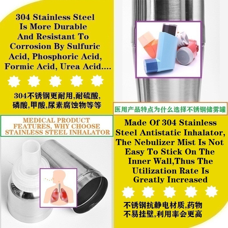 Inhale Treatments Cylinder Storage Fog Canister Asthma Sprayer Inhalation Atomizing Cup