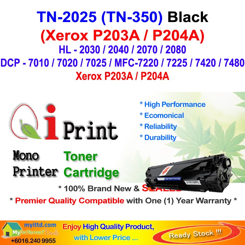 Qi Print Bro TN2025 TN350 HL2040 2080 7480 Toner Compatible * SEALED *