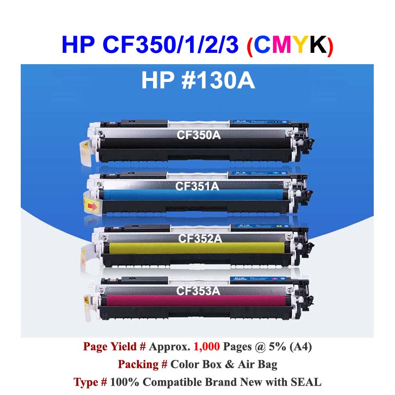 Qi HP 130A CF350A CF351A CF352A CF353A Color Toner Compatible CMYK