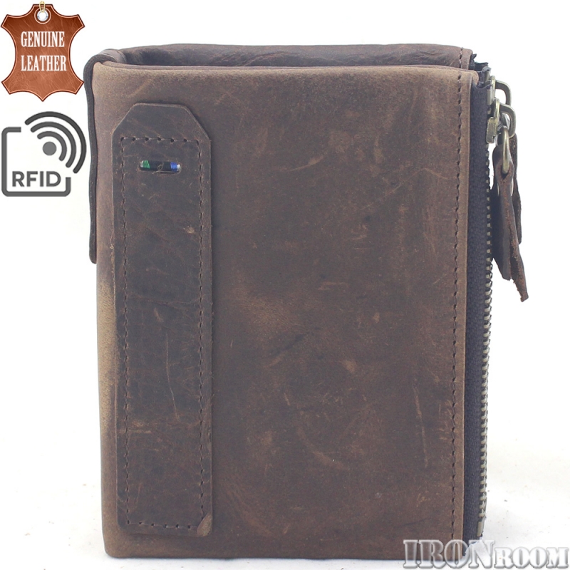 Ironroom RFID Protected Bi-fold Leather Wallet RQW2035