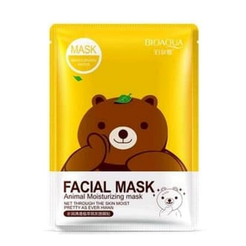 BIOAQUA Cartoon Facial Moisturizing Sheet Mask Oil Control Brighten Skin Mask (Bear)