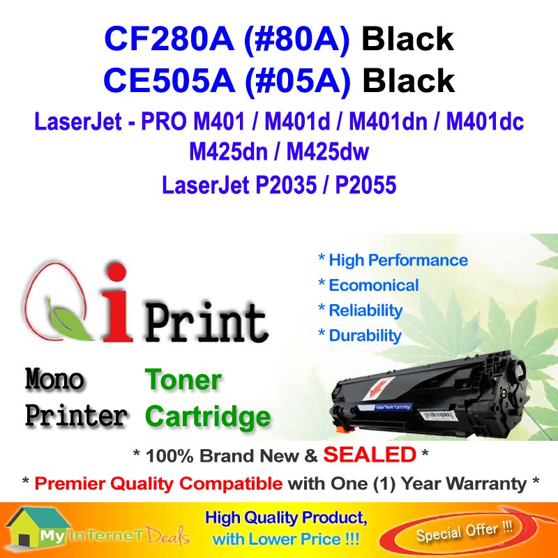 Qi Print HP CF280A 80A M401 P2035 CE505A Toner Compatible * SEALED *