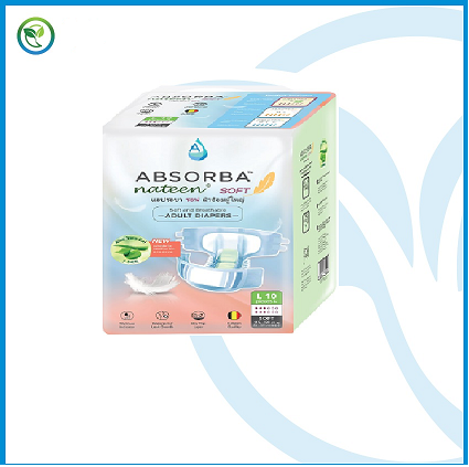 Absorba Nateen Adult Diapers Soft (L) 10's