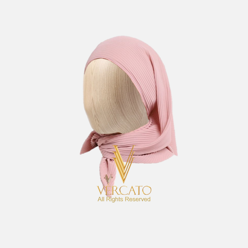VERCATO Premium Bawal Pleated in Light Dusty Pink