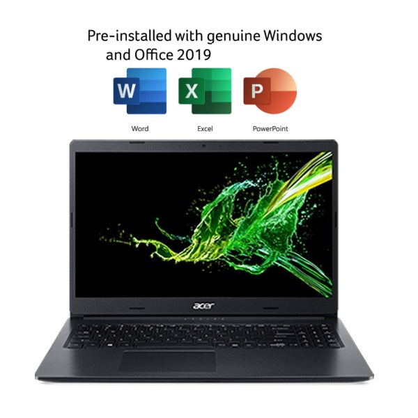 ACER ASPIRE3 15.6\'+String.fromCharCode(34)+\' INTEL CORE i3 LAPTOP BLACK PRE-INSTALLED OFFICE HOME & STUDENT