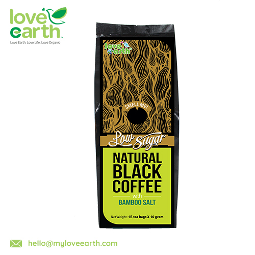 NATURAL LOW SUGAR BLACK COFFEE WITH BAMBOO SALT 10GX15