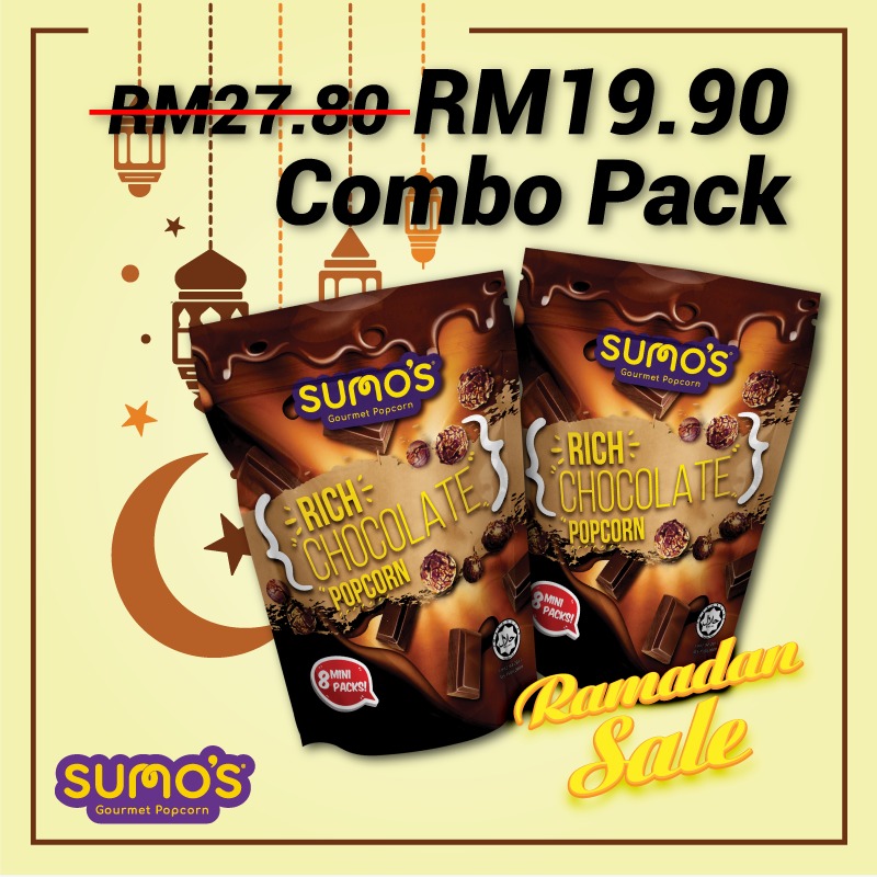 Premium Family Combo Pack Chocolate & Chocolate Popcorn - 2 Flavor in 1