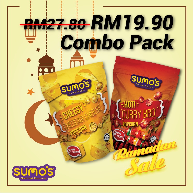 Premium Family Combo Pack Cheese & Curry BBQ Popcorn - 2 Flavor in 1