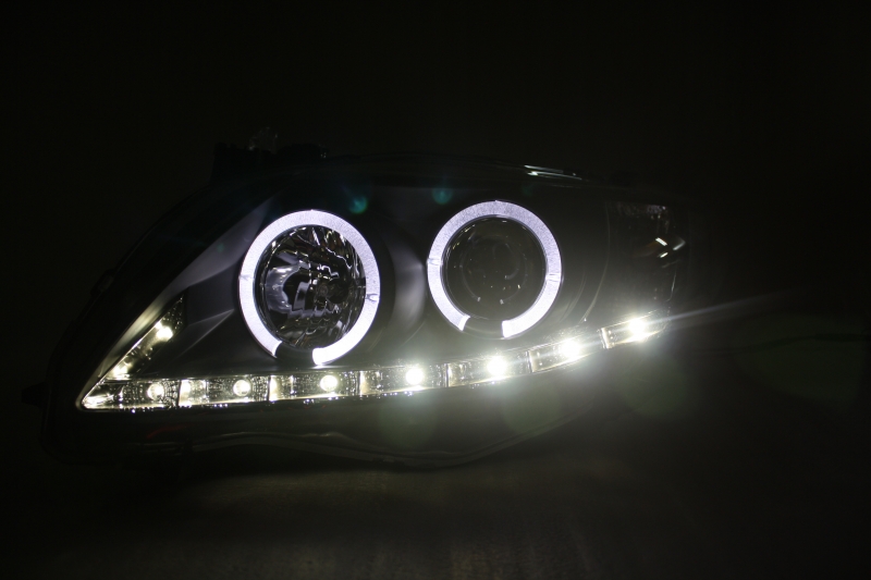 Toyota Altis Head Light 07-10 Projector DRL LED Ring Black