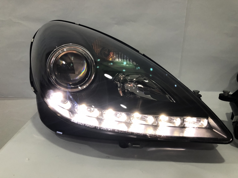 Mercedes SLK R171 Head Light 04-11 Projector DRL LED Black