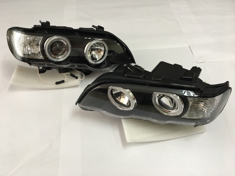 BMW X5 E53 Head Light 98-02 Projector CCFL Ring Black Base