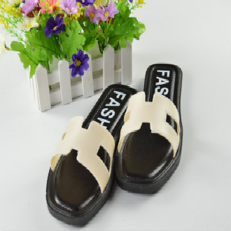 Summer Women Ladies Causal Solid Color Letter Flat Heel Sandals