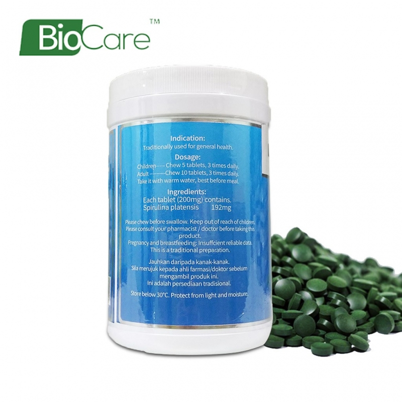 Biocare Spirulina Tablet 2x3000's x200mg.