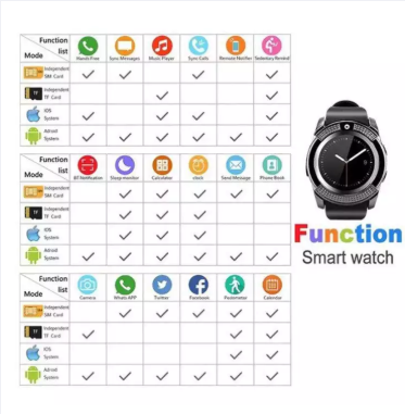 V8 Smart Watch Phone with Sim Card Slot Smart Watch