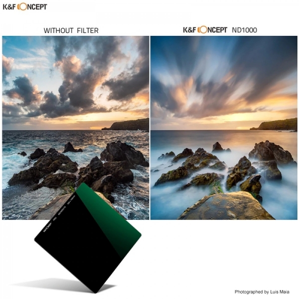 K&F Concept Square Filter ND1000 100 x 100mm 10 Stop Neutral Density with Filter Holder