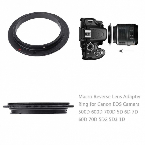 Macro Reverse Lens Adapter Ring for Canon EOS 500D 600D 700D 5D 6D (58mm Filter Size)