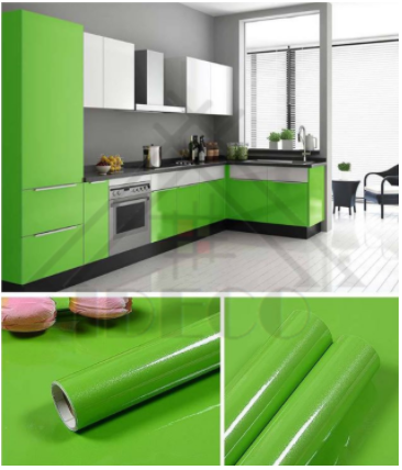 Green Metallic IDECO DIY Cabinet Wallpaper (60cm x 5 meter)
