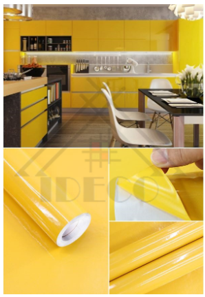 Yellow Metallic IDECO DIY Cabinet Wallpaper (60cm x 5 meter)