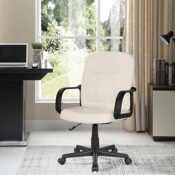 (E-home)E-home Raines Rennes Adjustable Armchair Computer Chair - White