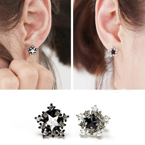 Korean temperament sweet star rhinestone earrings earrings
