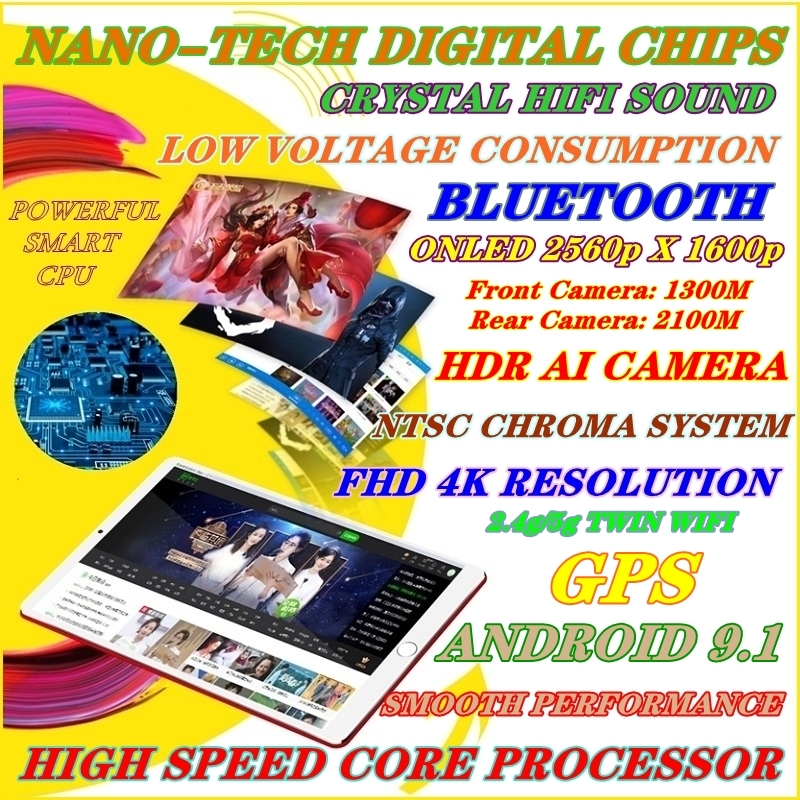 All in One Wide Angle 12in. Ultra-thin tablet Android-9 10 Cortex CPU Processor With Wireless Keyboard And Mouse