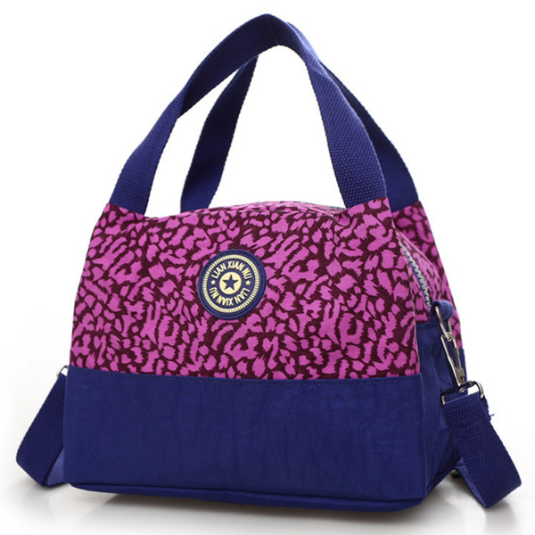 (I.Dear)[I.Dear] Korean casual out nylon printed lunch bag handbag (BG83 purple leopard)