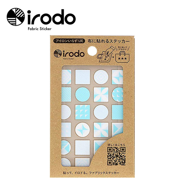 (irodo)irodo colorful cloth stickers iron-free cloth transfer stickers-small tile pattern light blue sky