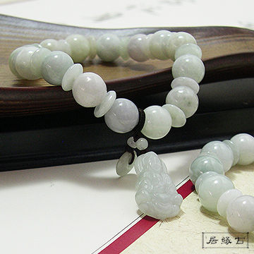 [TAITRA] 【Gu Yuan】Fine Imitation Products Myanmar Jade Round Bead-Bracelet Bracelet (Peaceful Guanyin)