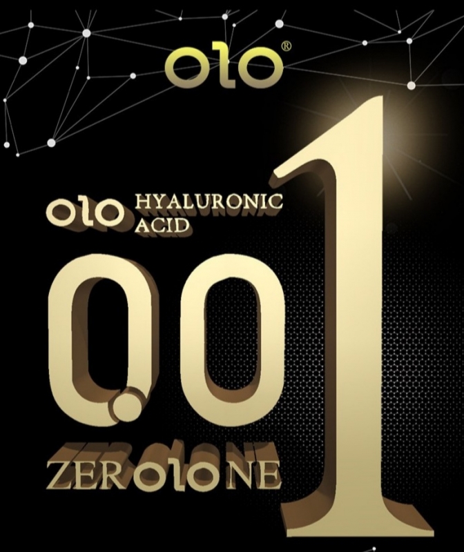 OLO Condom 001 Zero Thin Hyaluronic Black Box (10 Pieces)
