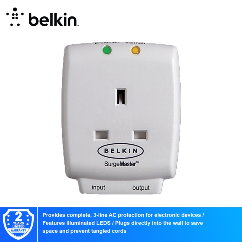 Belkin F9H110vsaCW Mastercube 1 Way Surge With Tel Protection