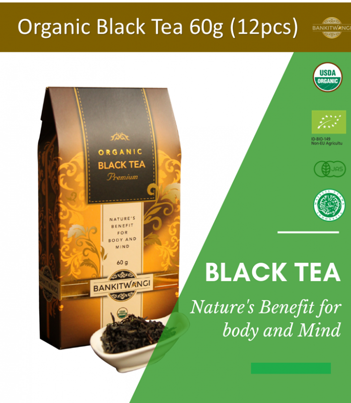 Black Tea Organic 60g (12sachet) Loose Tea Imported from Indonesia by Bankitwangi