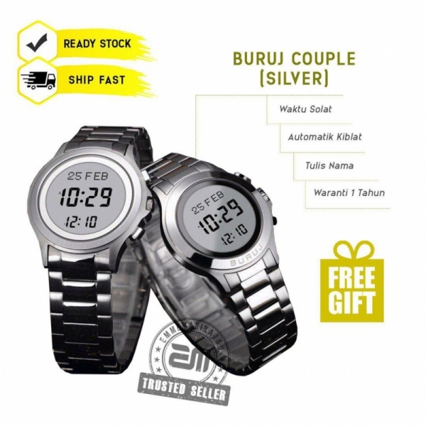 Ship 24hrs Jam Tangan Solat Kiblat Original Buruj Watches Model Buruj Couple Adam Hawa Islamic Azan