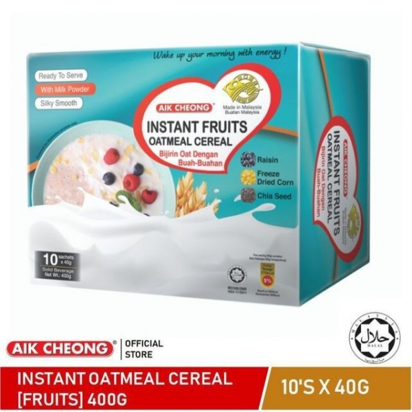 AIK CHEONG Instant Oatmeal 400g (40g x 10 sachets) - Fruits [BOX]