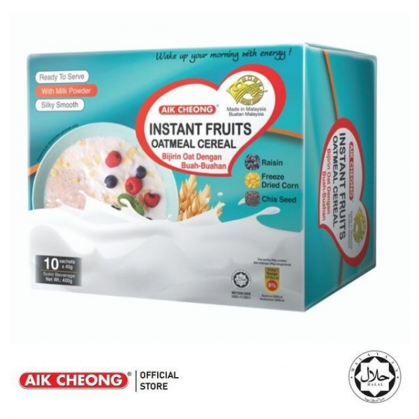 AIK CHEONG Instant Oatmeal 400g (40g x 10 sachets) - Fruits [BOX]