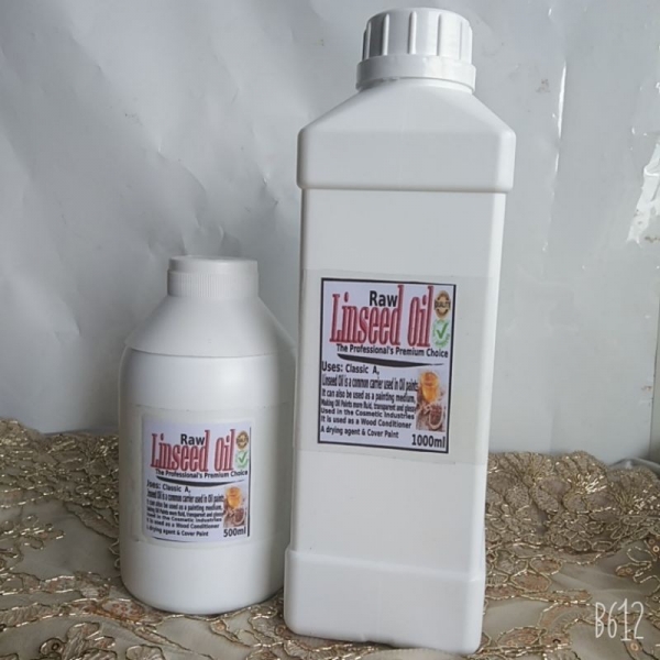 ESSENTIAL LINSEED OIL, PURE & RAW FLAX OIL FOR COSMETICS AND GRAPHIC ARTISTS, 99.9% PURITY