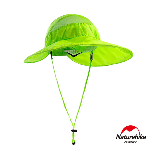 (naturehike)Naturehike outdoor wild high sun protection large brim lightweight foldable sun hat disc hat fluorescent green