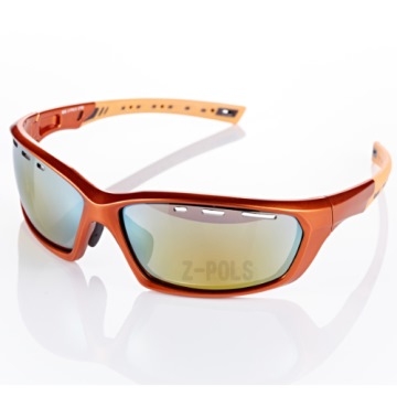 (Z-POLS)[Ding Z-POLS three generations of top sports models] New generation of TR space fiber elastic lightweight material curved cover design top sports glasses! (champagne orange)