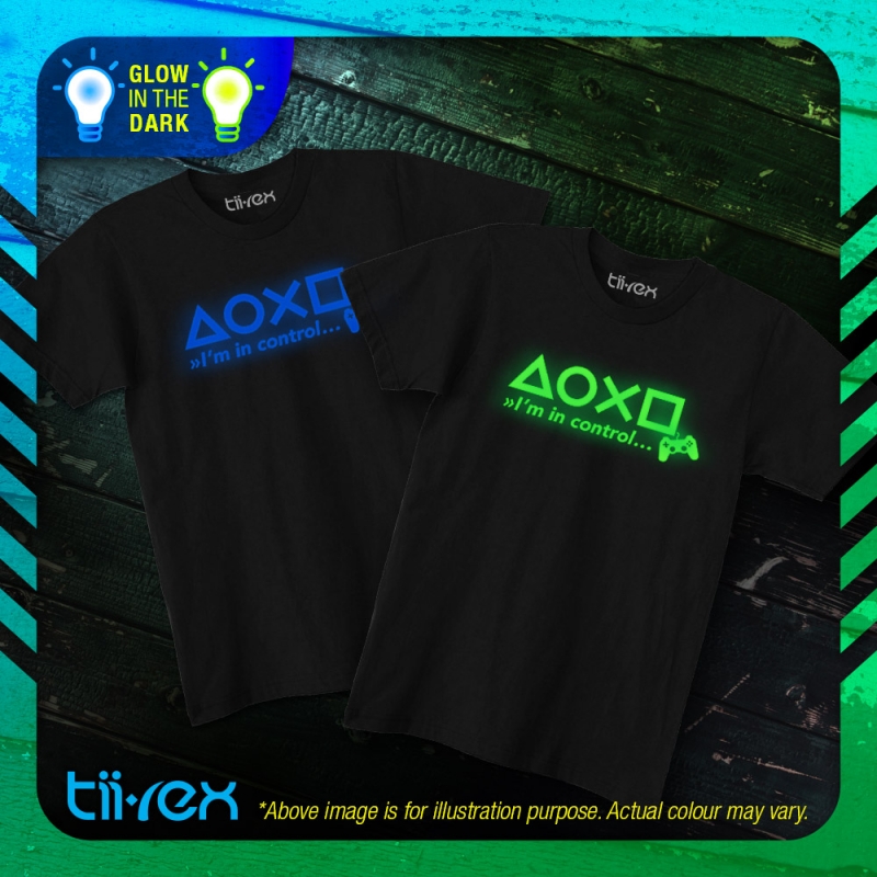Tii-Rex PS Play Symbols Glow In The Dark Creative Graphic Premium Cotton T Shirt