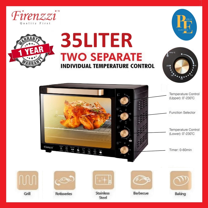 Firenzzi Separate Temperature Control Electric Oven 35Liters - TO-3035