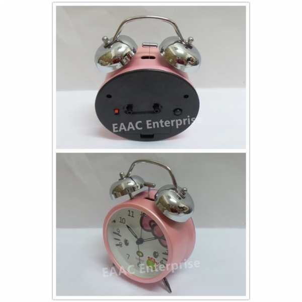 Cute Cartoon Hello Kitty 2 Twin Bell Alarm Clock for Kids