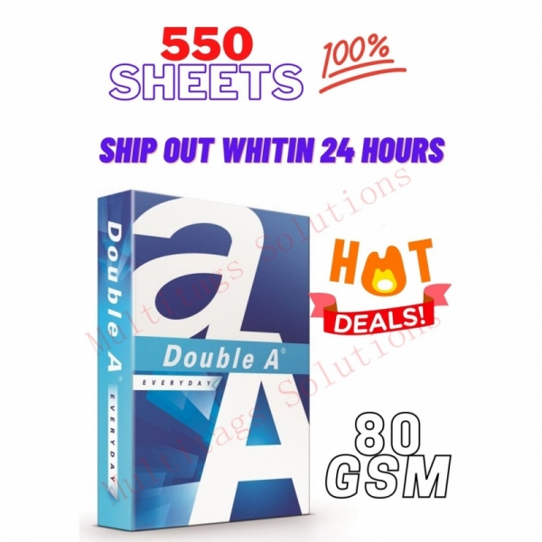 Double A Paper - A4 80gsm - 550sheets - 1reams