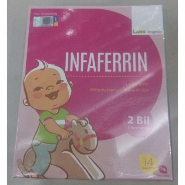 Lang Bragman Infaferrin 2g Powder Per Sachet, 14 Sachets Per Box - Probiotic For Infant Immune Support
