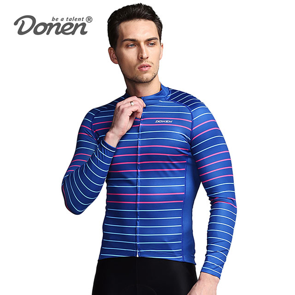 (DONEN)[DONEN] Dane Stripe European Style Long Sleeve Cycling Jersey