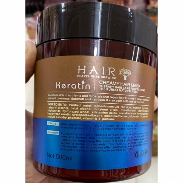 Keratin Moisturizing & Smoothing Creamy Hair Mask Organ Oil SPA Hair Treatment 500ml