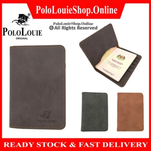 Original Polo Louie Leather Passport Holder Cover Card Slot Travel Slim Wallet