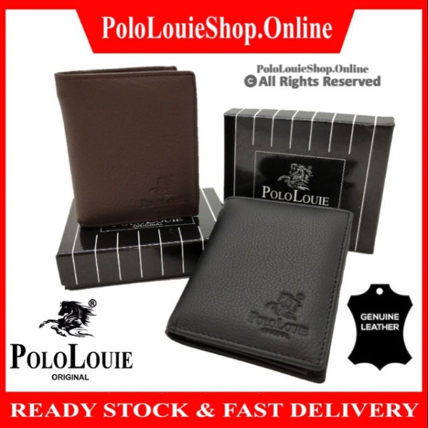 [READY STOCK]🔥Original Polo Louie Men Genuine Leather Wallet Luxury Smart Vertical Purse