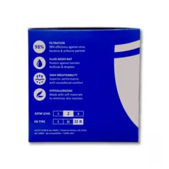 MEDICOS SURGICAL DISPOSABLE FACE MASK 3 PLY (HEADLOOP) (50'S) TOPENG MULUT MEDICOS