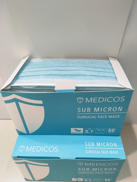 Medicos Sub Micron (Sea Blue) 3 ply earloop surgical mask 50s