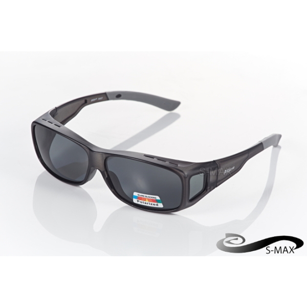 【S-MAX Professional Agent】 New Annual Comfortable Covered Breathable Diversion Design Polarized Polarized Sports Wrapped Glasses (Fog Black)
