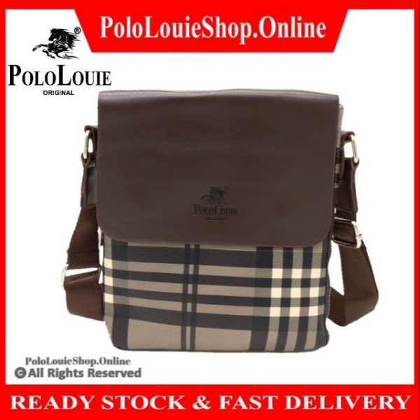 Original Polo Louie Luxury Leather Men Sling Shoulder Messenger Bag Stylish
